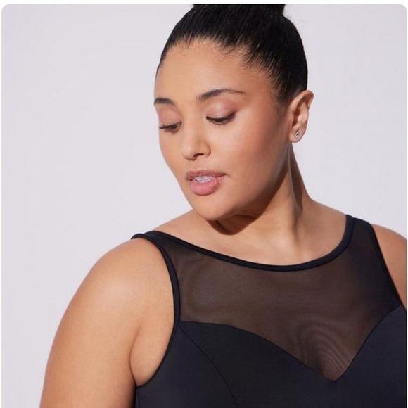 New! Torrid sz 3 Wireless Mesh High Neck Bathing Swim Suit 3X - Picture 3 of 4